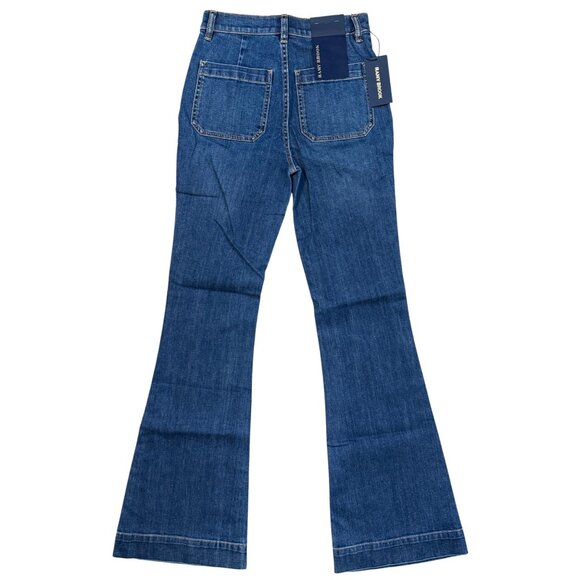 776. RAMY BROOK Cindy Faux Suede Trim Flare Jean Stretch $345 NWT Sz 26 - Picture 4 of 8